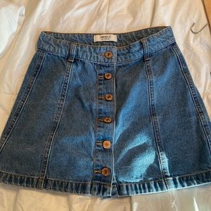 forever 21 blue jean skirt